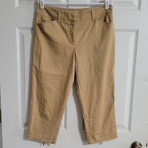 J.Crew City Fit Tan Capri Pants Women’s Size 10 Stretch Work Travel Casual NWOT